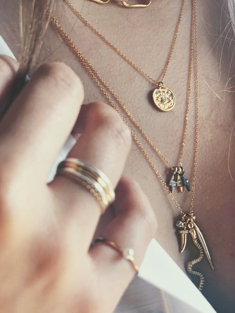 Triple Lightning bolt necklace