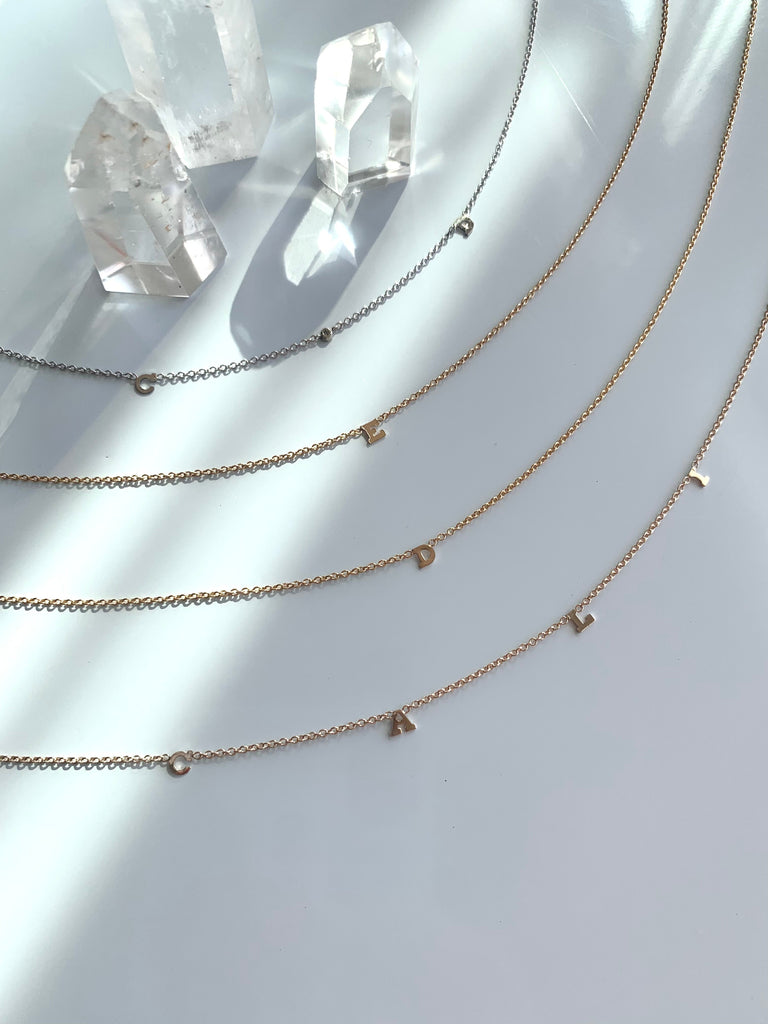 Custom Name/Word Necklace with Diamonds