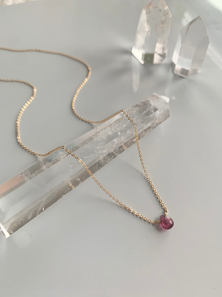 Pink Tourmaline raindrop